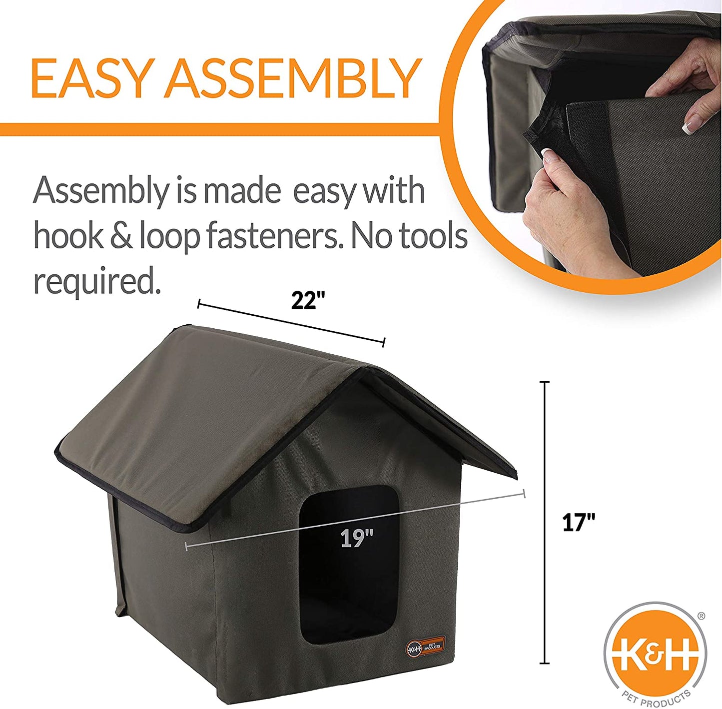 Cozy Olive Outdoor Cat House - Weatherproof Insulated Shelter for Feral Cats with 2 Doors & Removable Waterproof Floor Pad