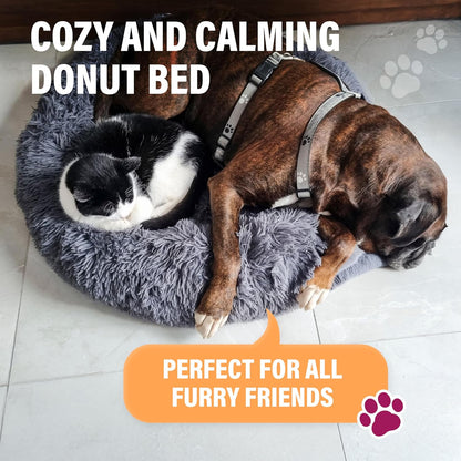 Ultimate Large Dog Bed - Calming Orthopedic Support for Anxiety Relief & Joint Comfort, Washable & Stylish in Dark Grey, Perfect for Dogs up to 45lbs