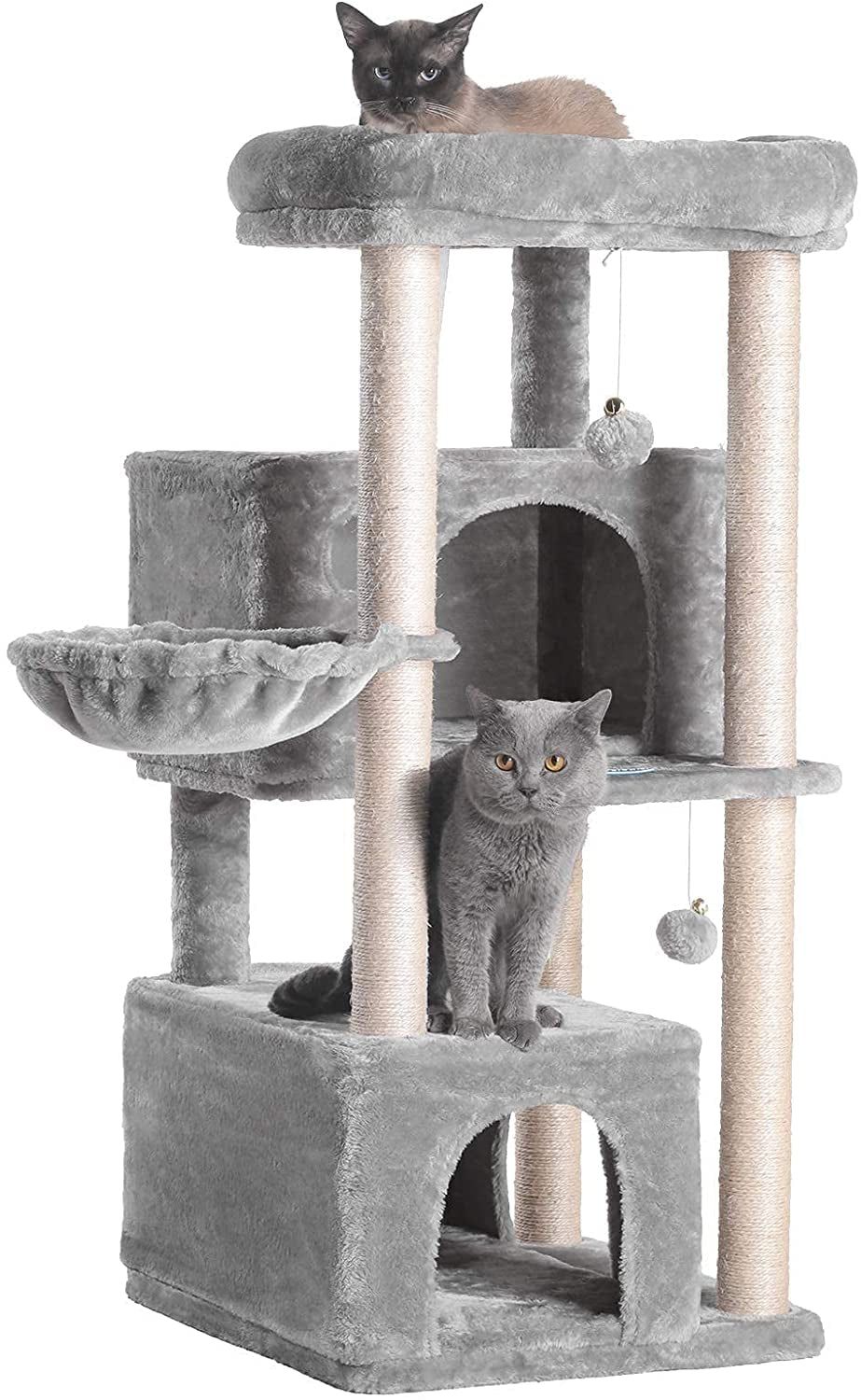 Ultimate Multi-Level Cat Tree Condo - Spacious Tower Furniture with Sisal Scratching Posts, Plush Condos & Big Perches for Large Cats!