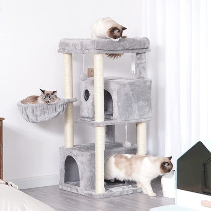 Ultimate Multi-Level Cat Tree Condo - Spacious Tower Furniture with Sisal Scratching Posts, Plush Condos & Big Perches for Large Cats!