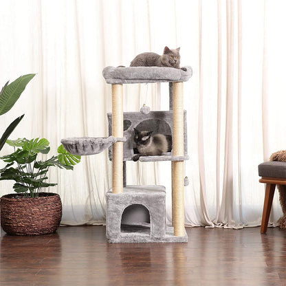 Ultimate Multi-Level Cat Tree Condo - Spacious Tower Furniture with Sisal Scratching Posts, Plush Condos & Big Perches for Large Cats!