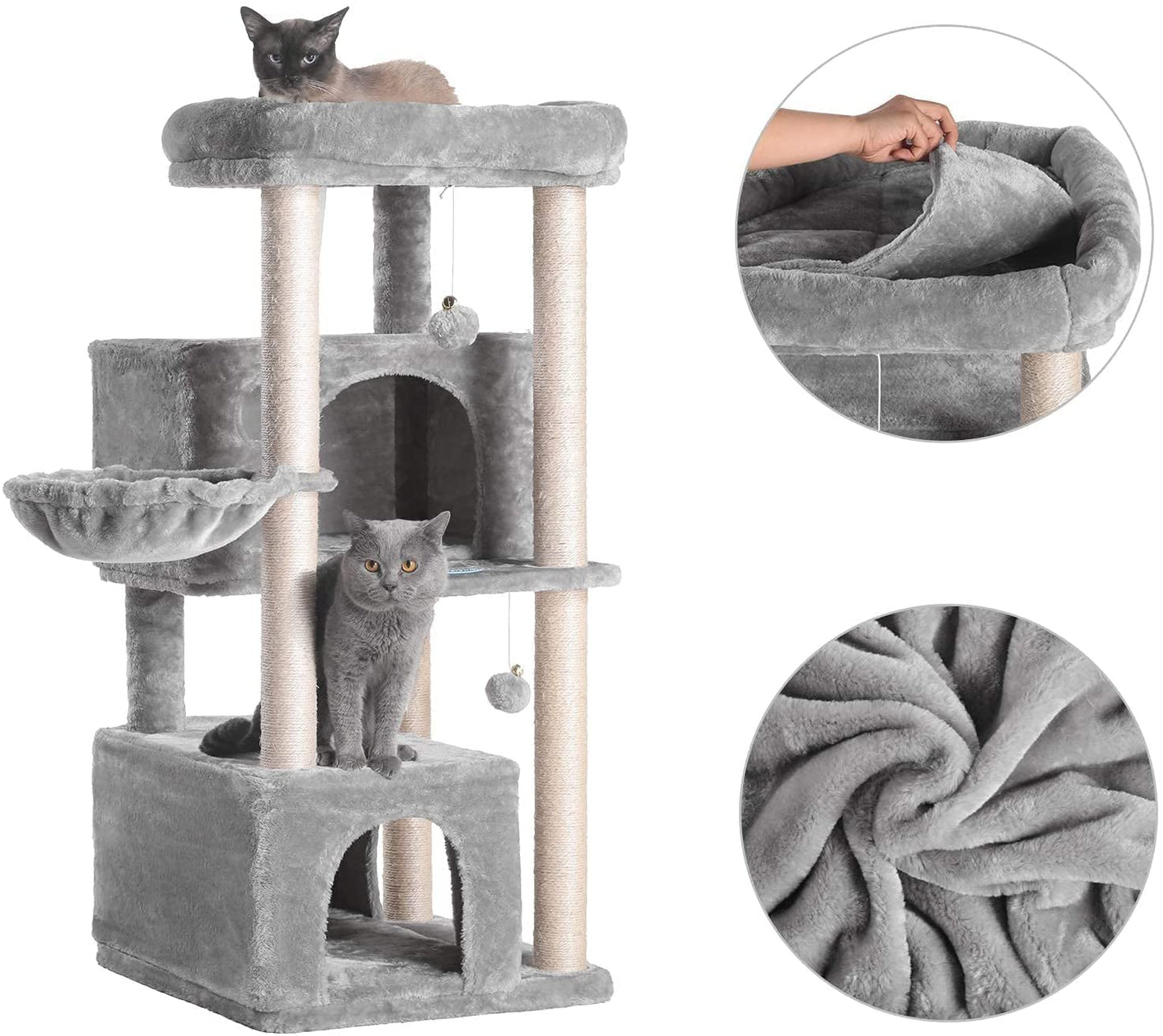 Ultimate Multi-Level Cat Tree Condo - Spacious Tower Furniture with Sisal Scratching Posts, Plush Condos & Big Perches for Large Cats!