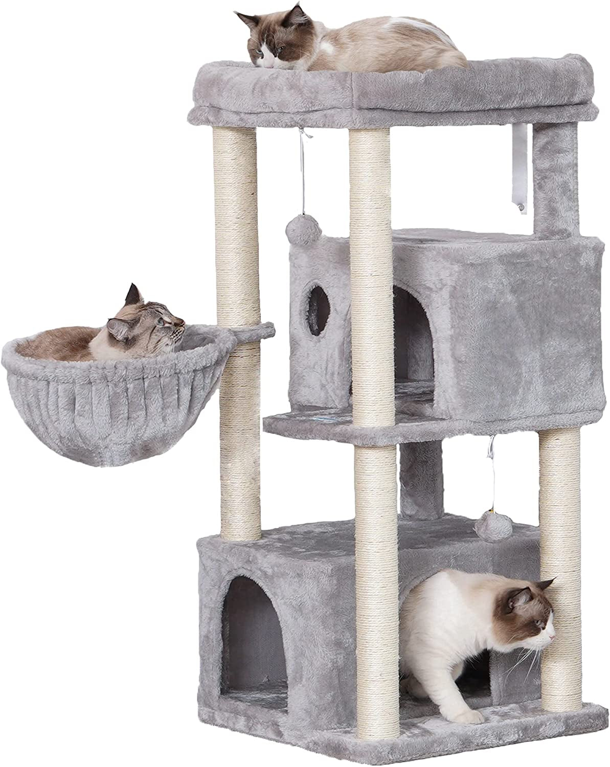 Ultimate Multi-Level Cat Tree Condo - Spacious Tower Furniture with Sisal Scratching Posts, Plush Condos & Big Perches for Large Cats!