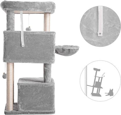 Ultimate Multi-Level Cat Tree Condo - Spacious Tower Furniture with Sisal Scratching Posts, Plush Condos & Big Perches for Large Cats!