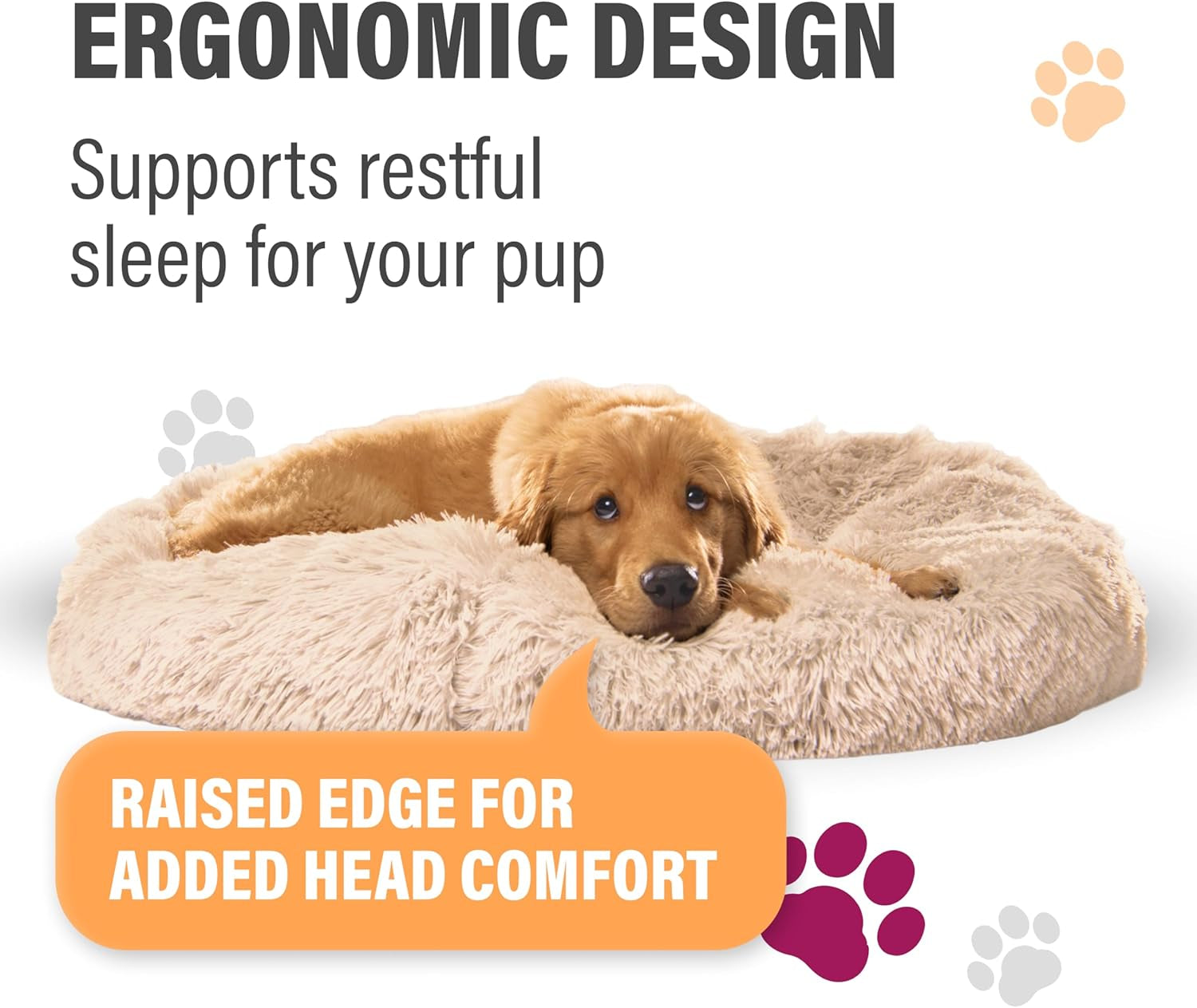 Ultimate Large Dog Bed - Calming Orthopedic Support for Anxiety Relief & Joint Comfort, Washable & Stylish in Dark Grey, Perfect for Dogs up to 45lbs