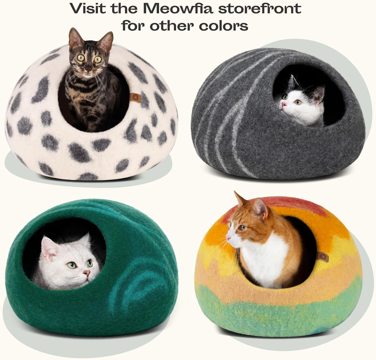 Luxurious Handmade Merino Wool Cat Cave - Slate Grey Large Felt Bed for Indoor Cats
