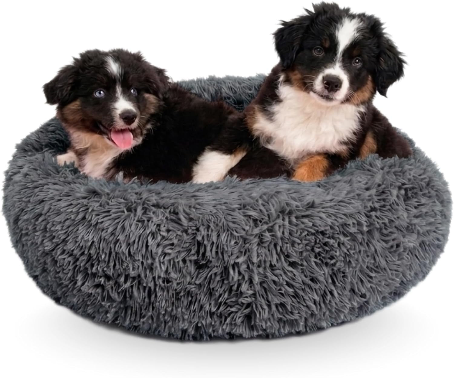 Ultimate Large Dog Bed - Calming Orthopedic Support for Anxiety Relief & Joint Comfort, Washable & Stylish in Dark Grey, Perfect for Dogs up to 45lbs