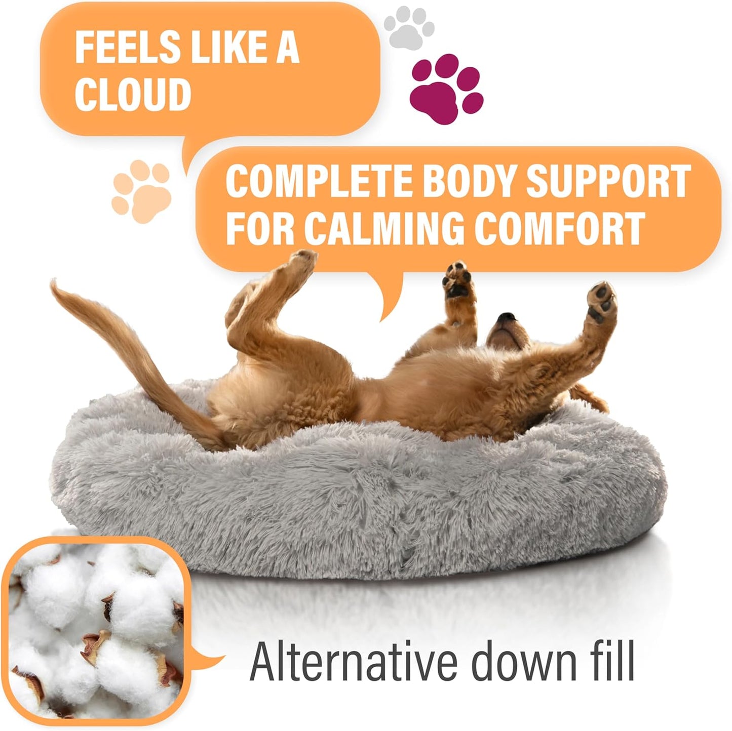 Ultimate Large Dog Bed - Calming Orthopedic Support for Anxiety Relief & Joint Comfort, Washable & Stylish in Dark Grey, Perfect for Dogs up to 45lbs